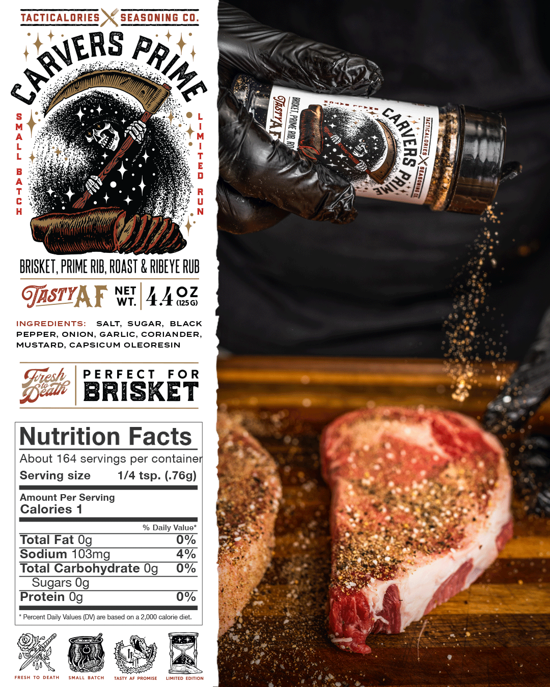 CARVERS PRIME RUB - Tacticalories Seasoning Company